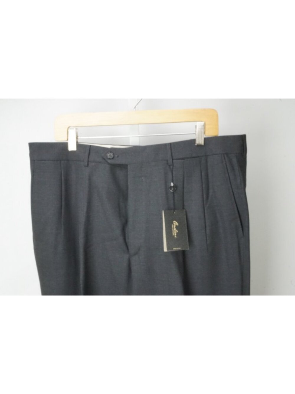Corneliani Master Charcoal Woven 100% Wool Dress Pants Sz 54R EU BRAND NEW